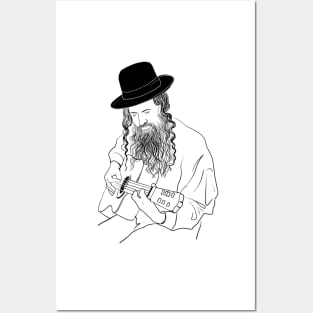 Orthodox Jew playing guitar Posters and Art